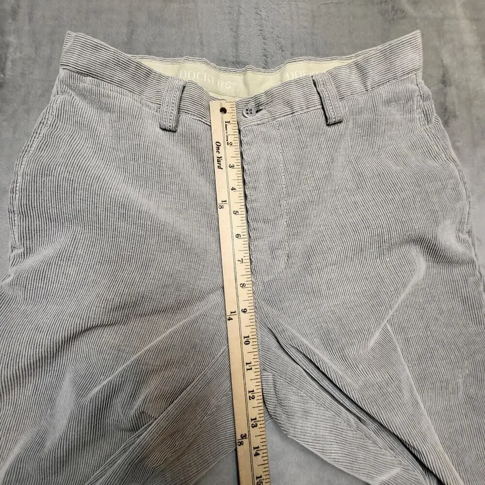 Vintage Dockers Pants Mens 32x32 Gray Corduroy Khakis Flat Front Straight Chino - Picture 10 of 12
